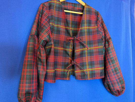 Tartan mix tie top