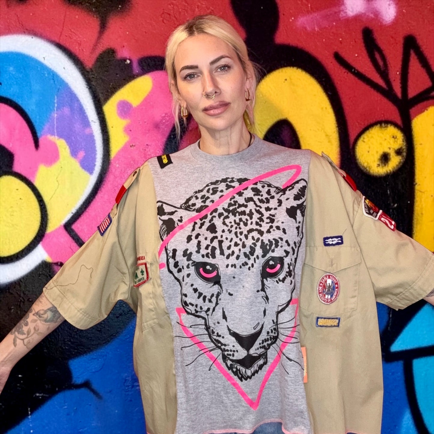 Lazy leopard scout top