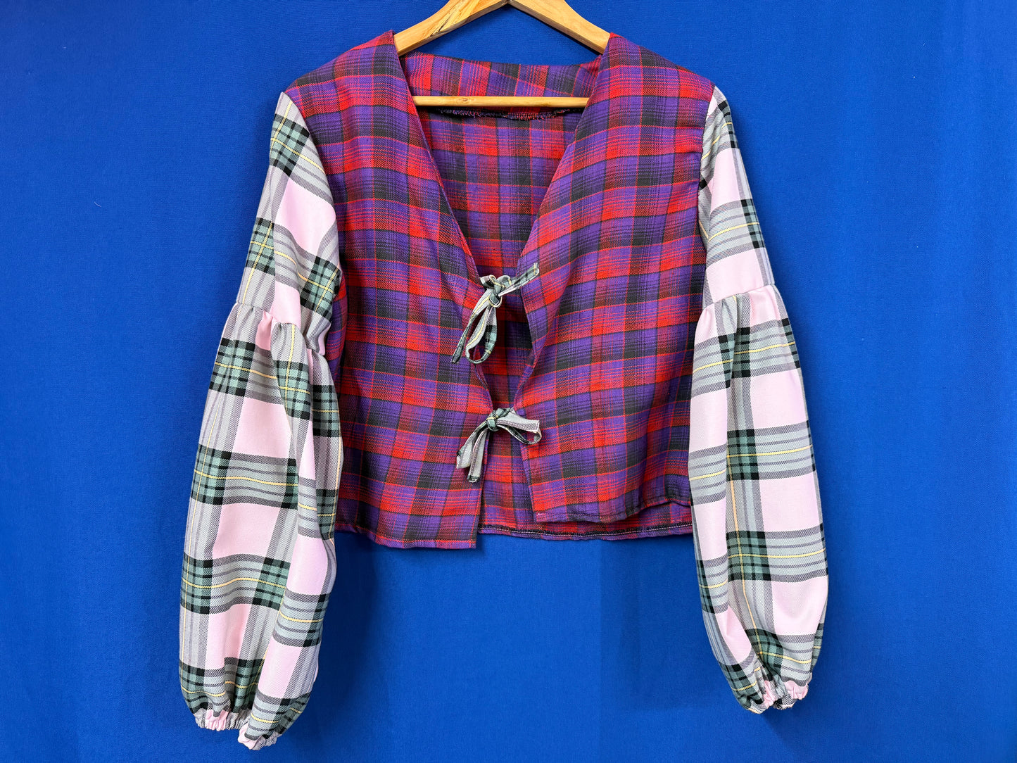 Mix up tartan  tie top