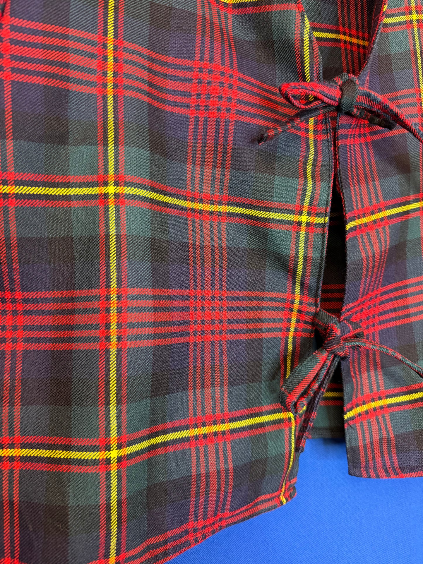 Tartan mix tie top