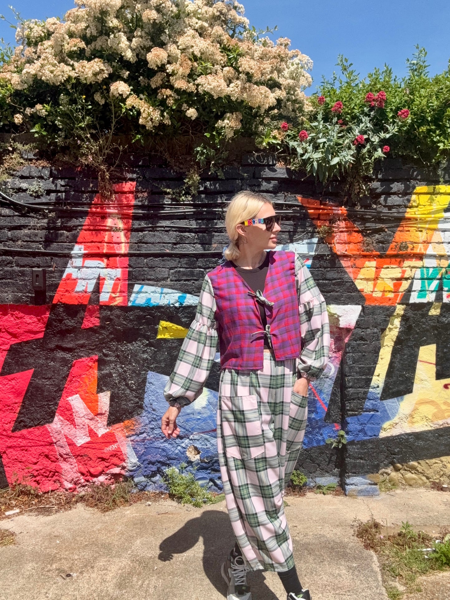 Mix up tartan  tie top