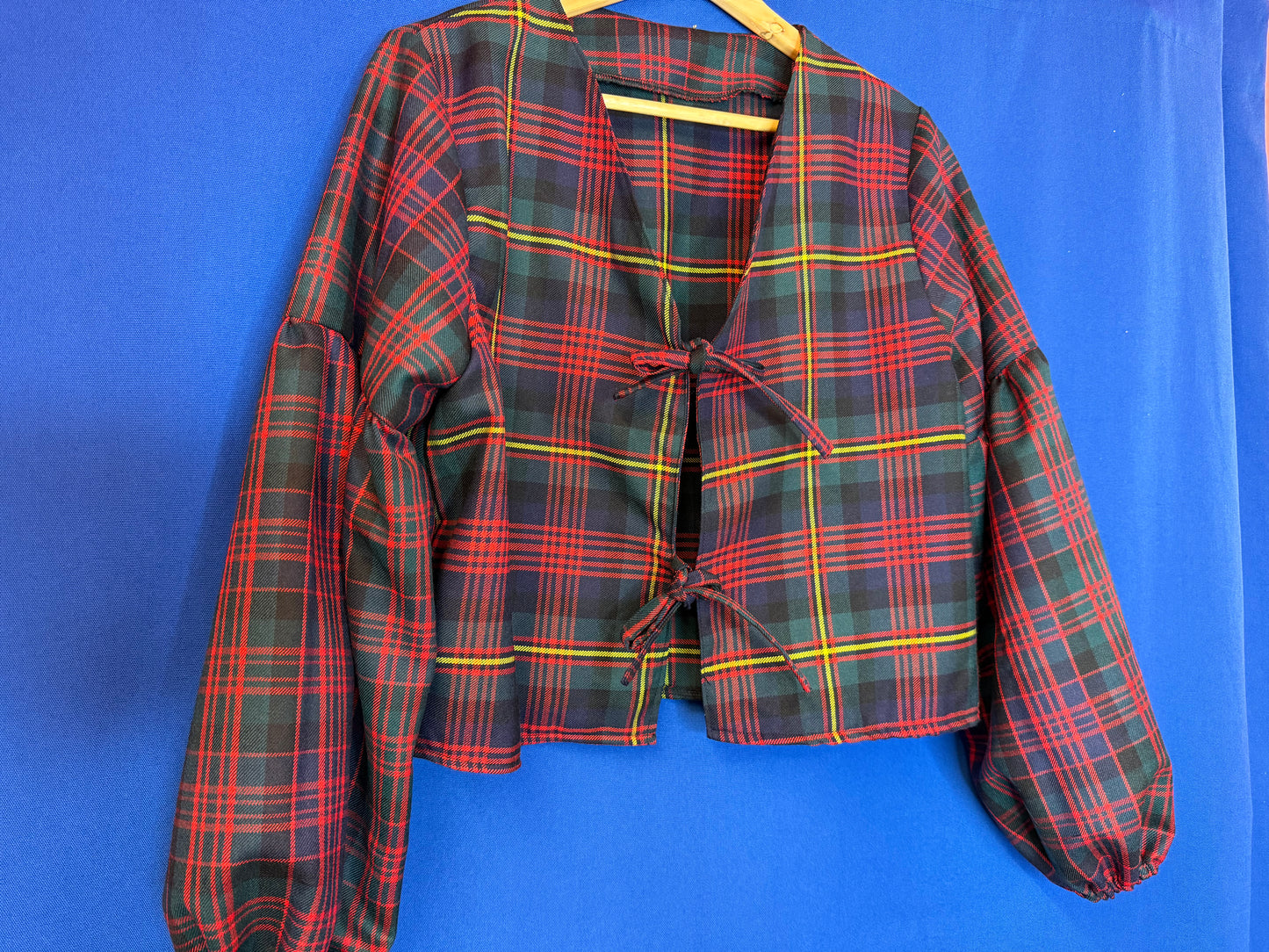 Tartan mix tie top