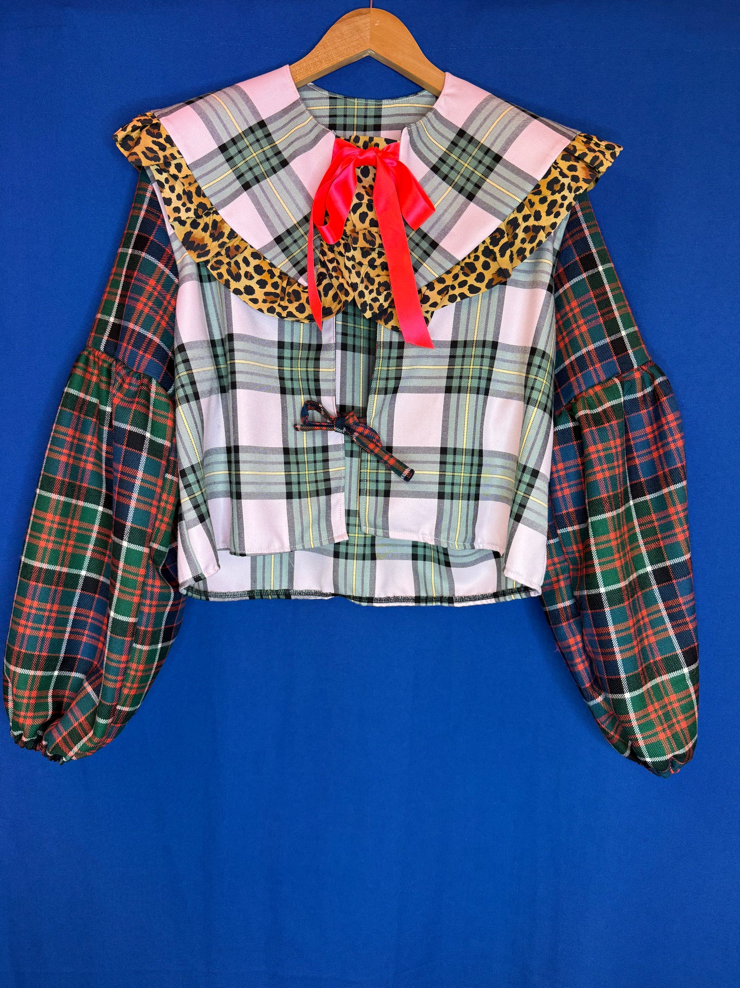 Tartan mix tie top