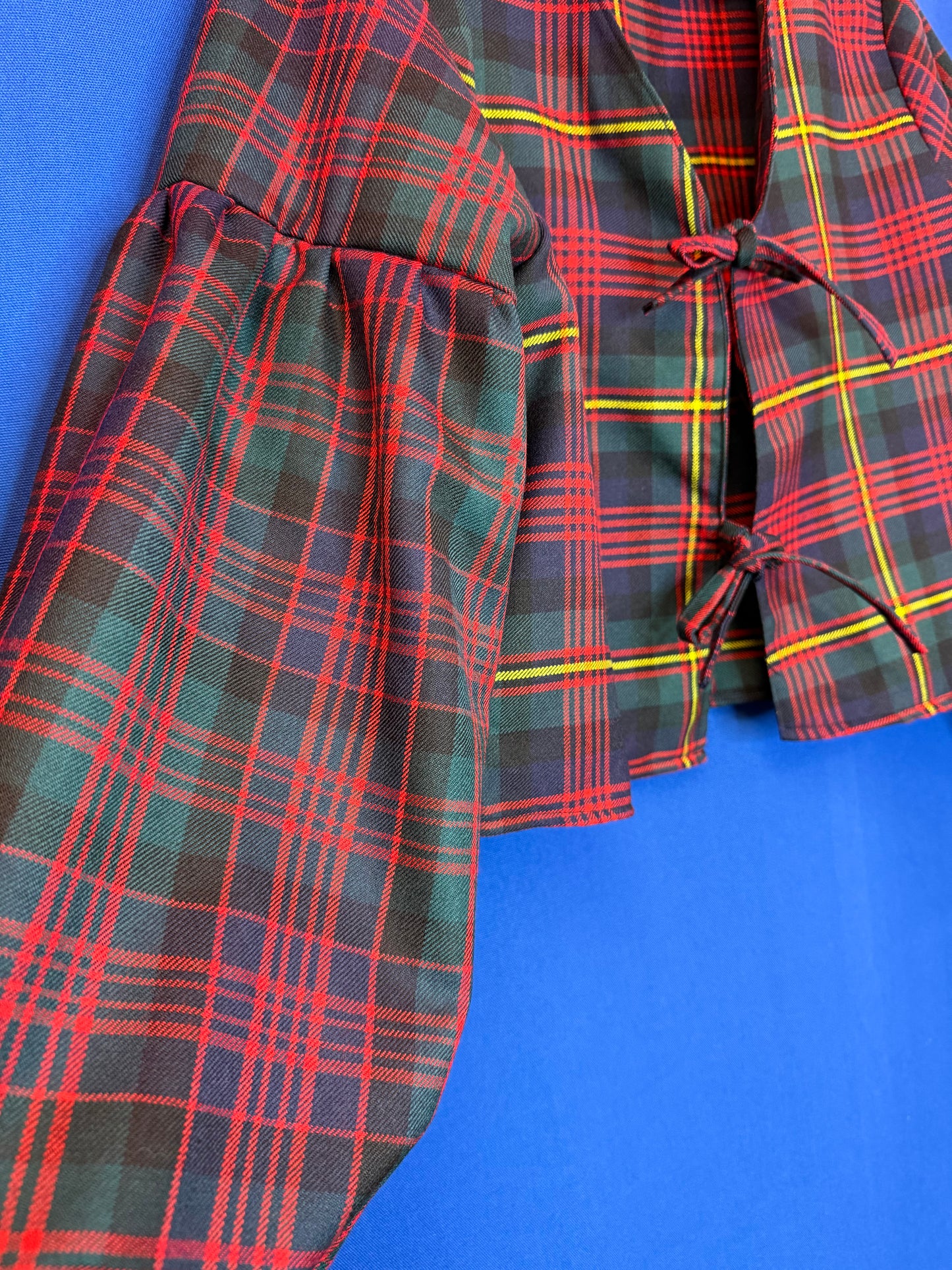 Tartan mix tie top