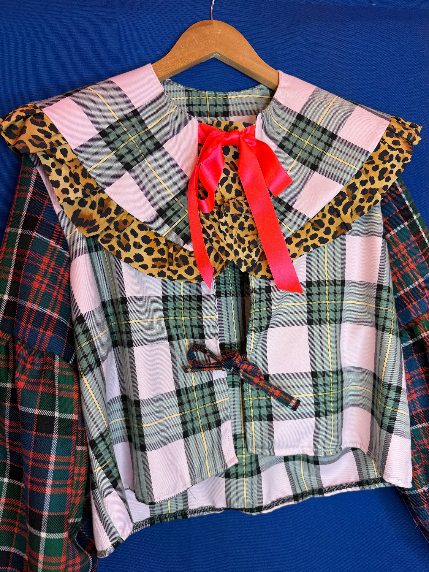 Tartan mix tie top