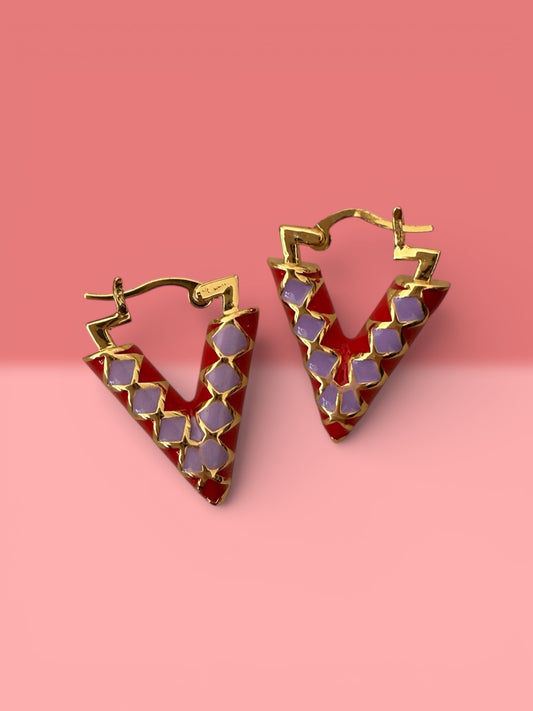 Brass triangle earrings