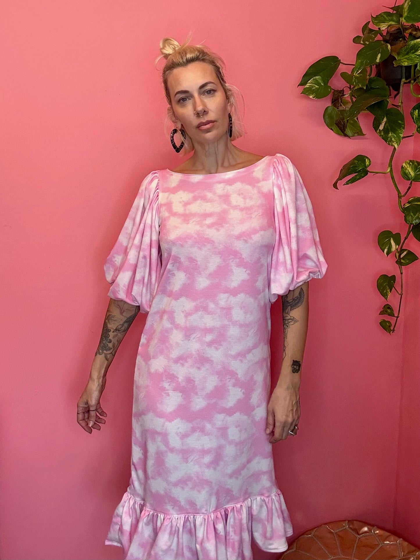 Double cloud puff dress