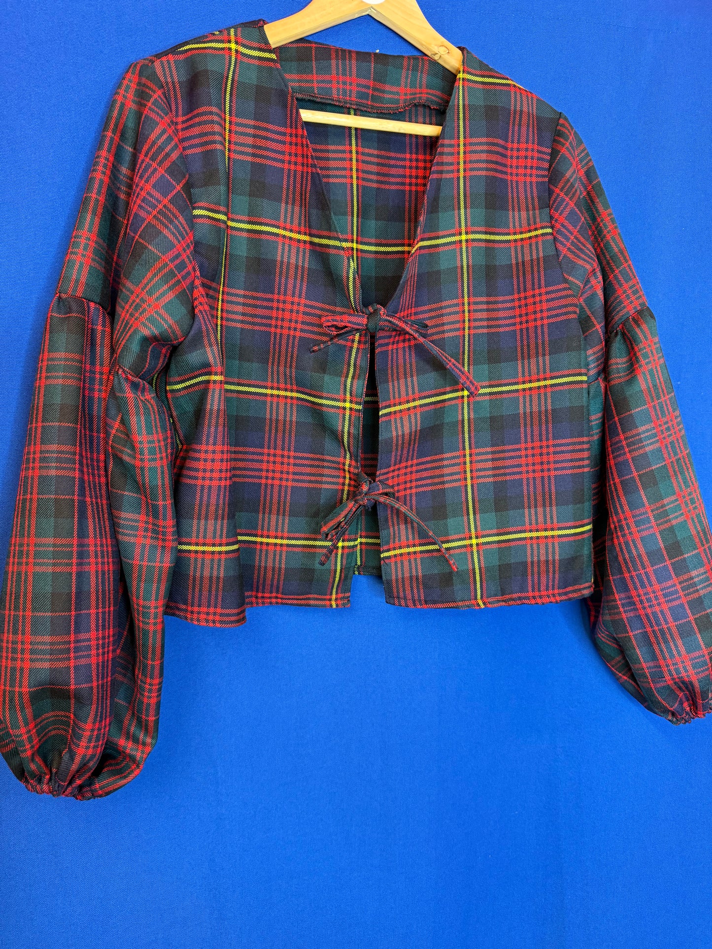 Tartan mix tie top