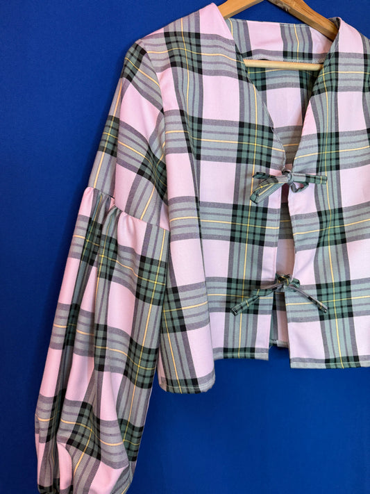 Pink tartan tie top