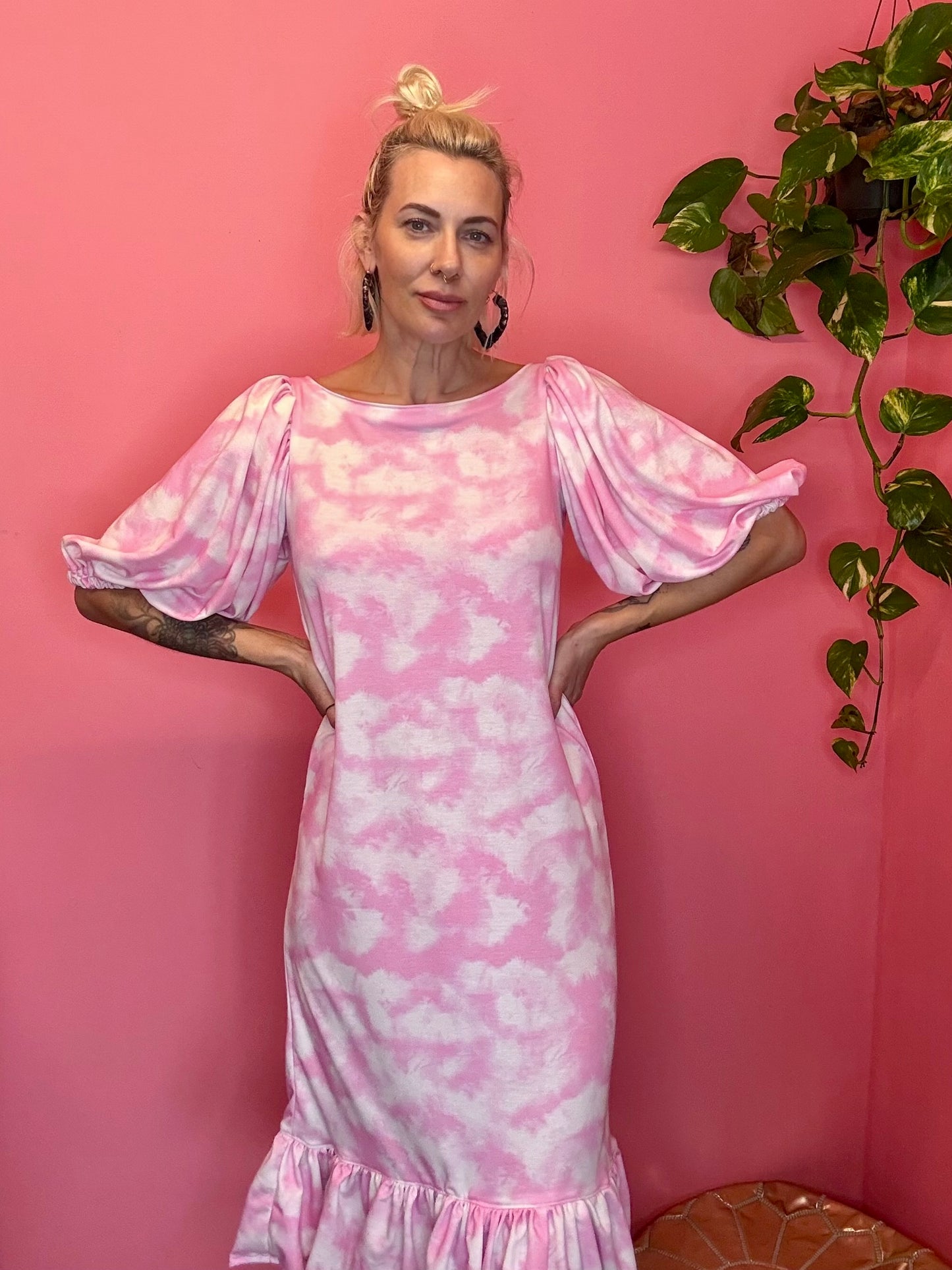 Double cloud puff dress