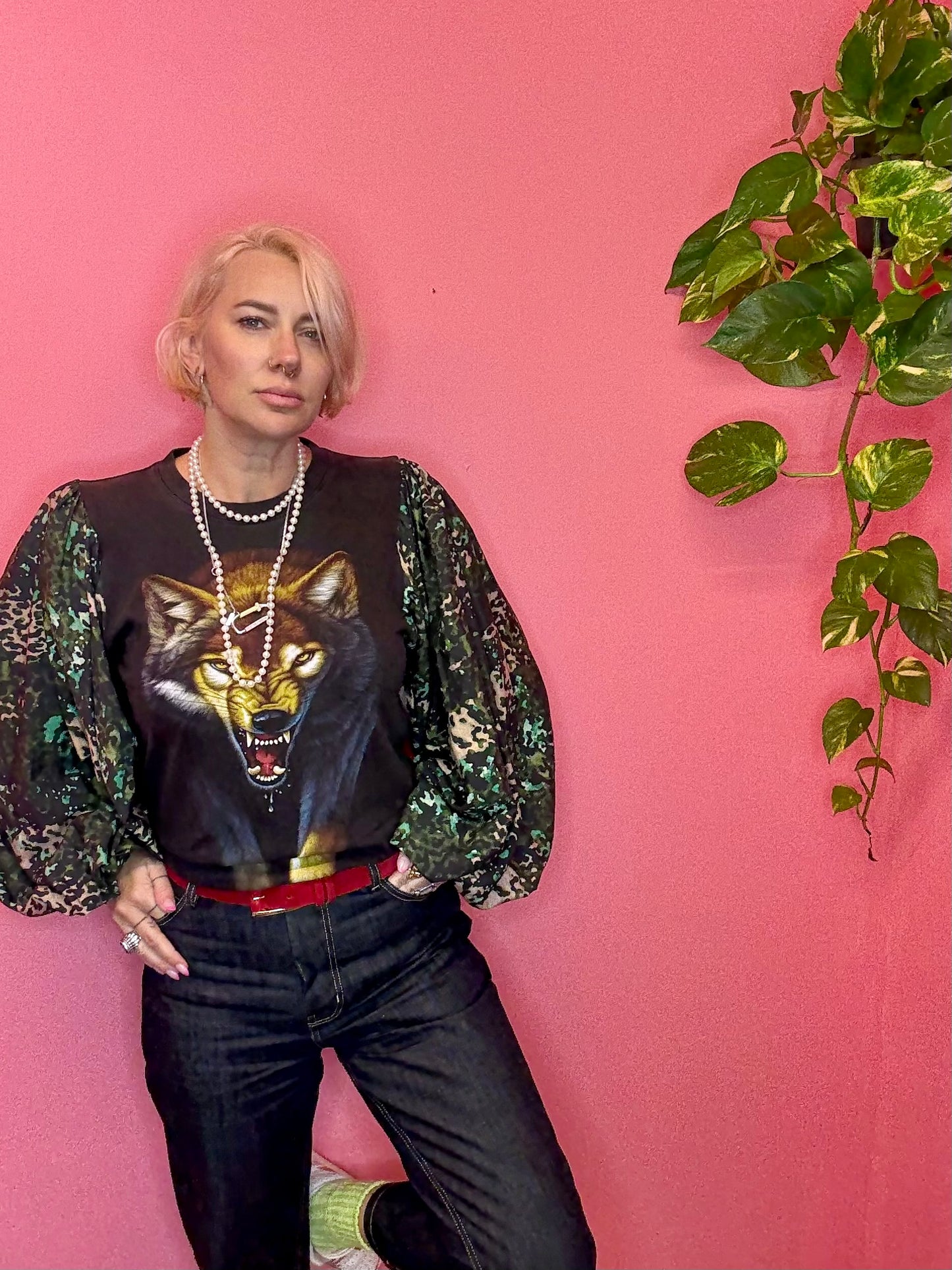 Wolf tee leopaflage puff