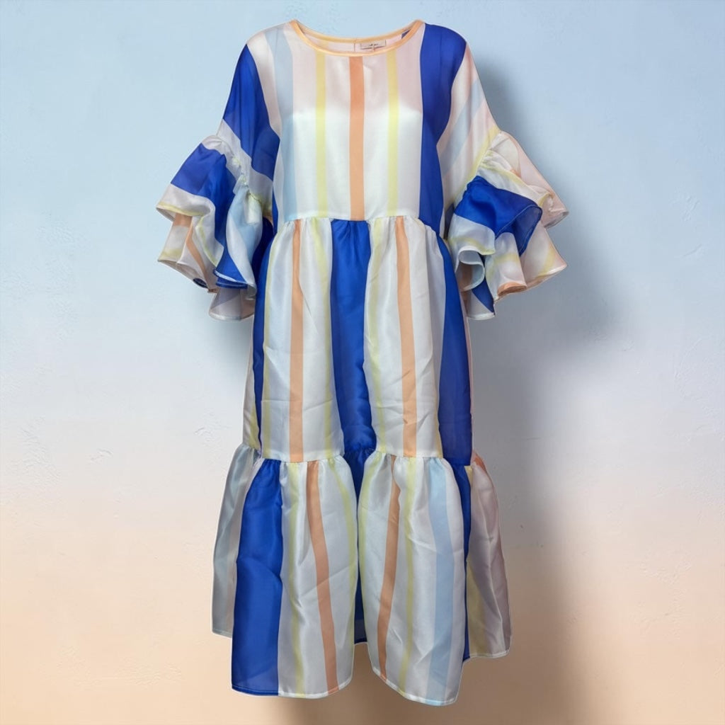 Stripe silk organza