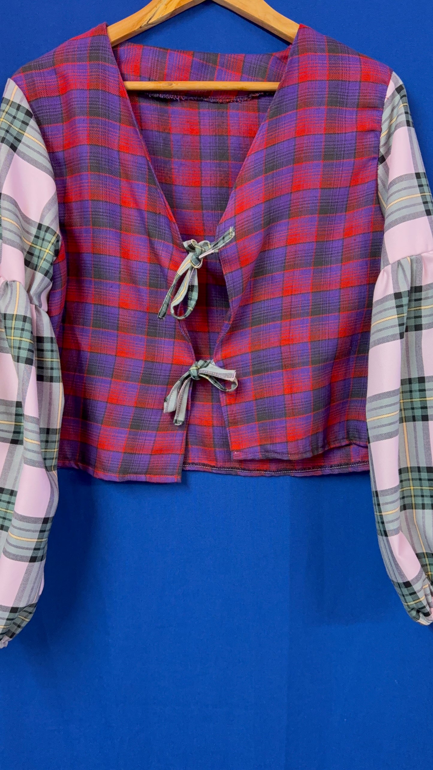 Mix up tartan  tie top