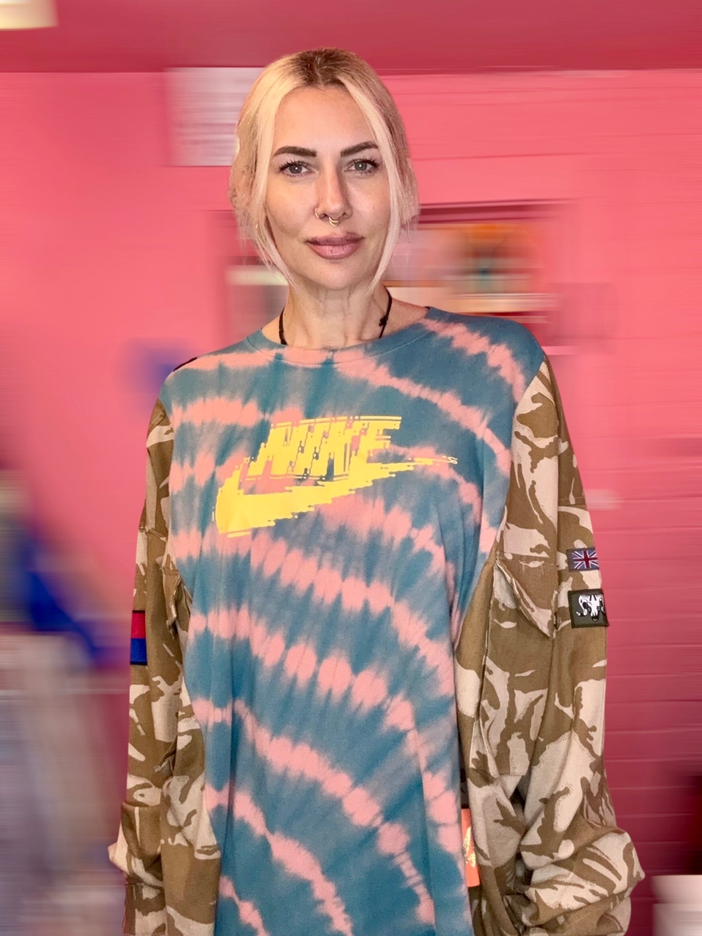 Nike camo lazy top