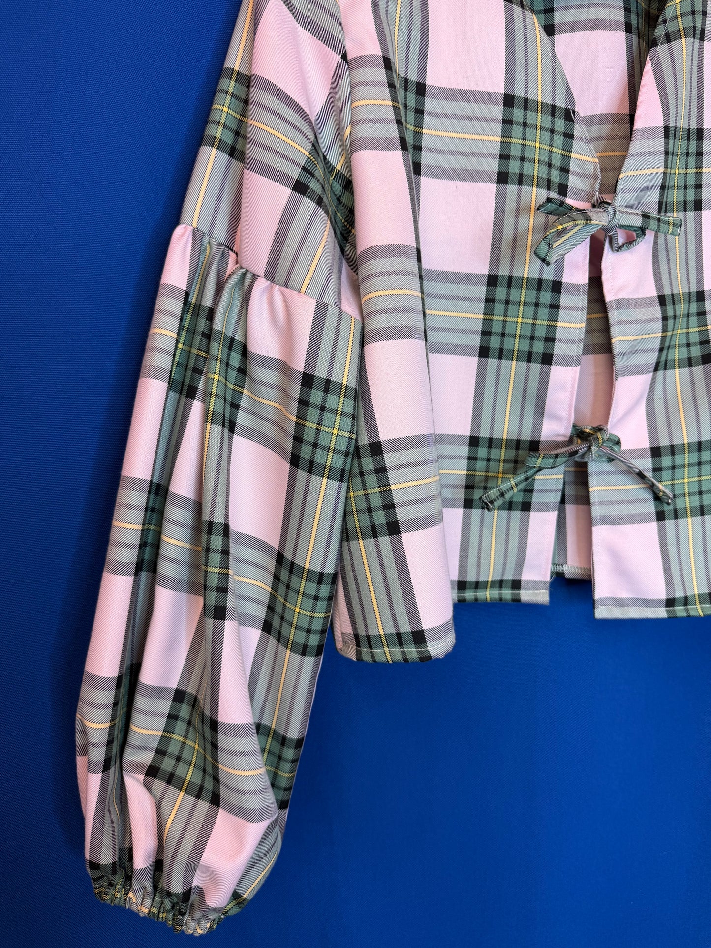 Pink tartan tie top