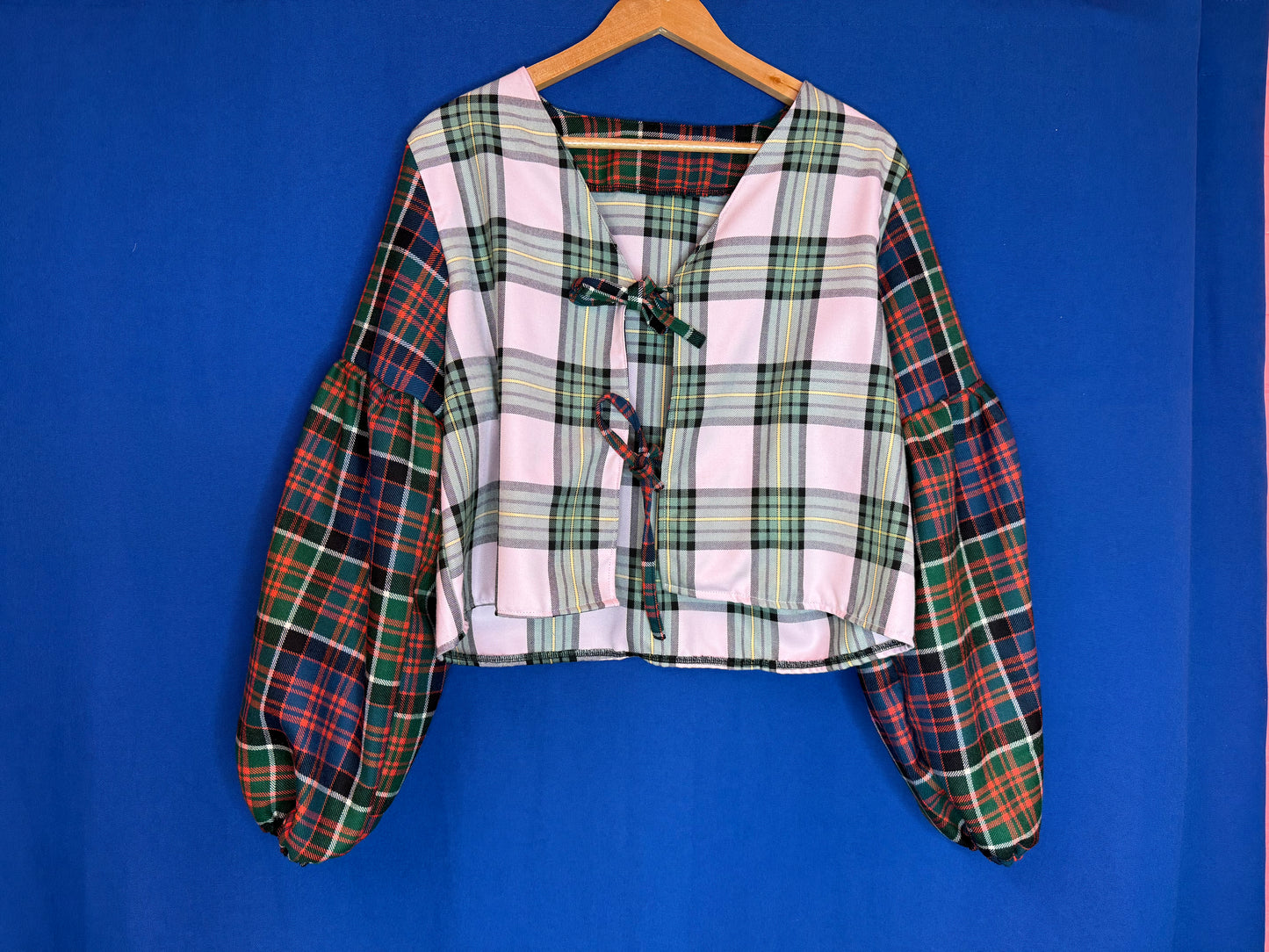 Tartan mix tie top
