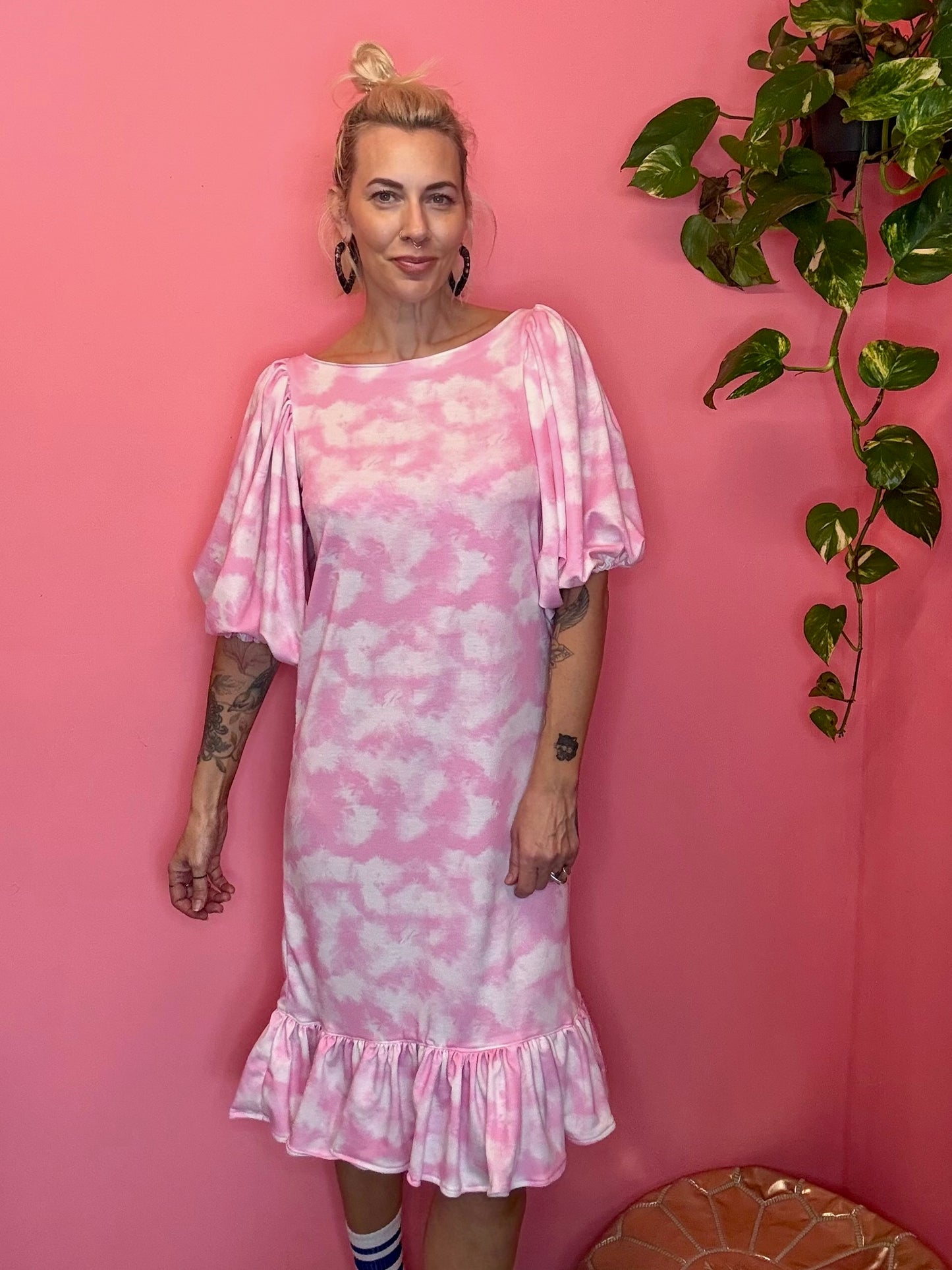 Double cloud puff dress