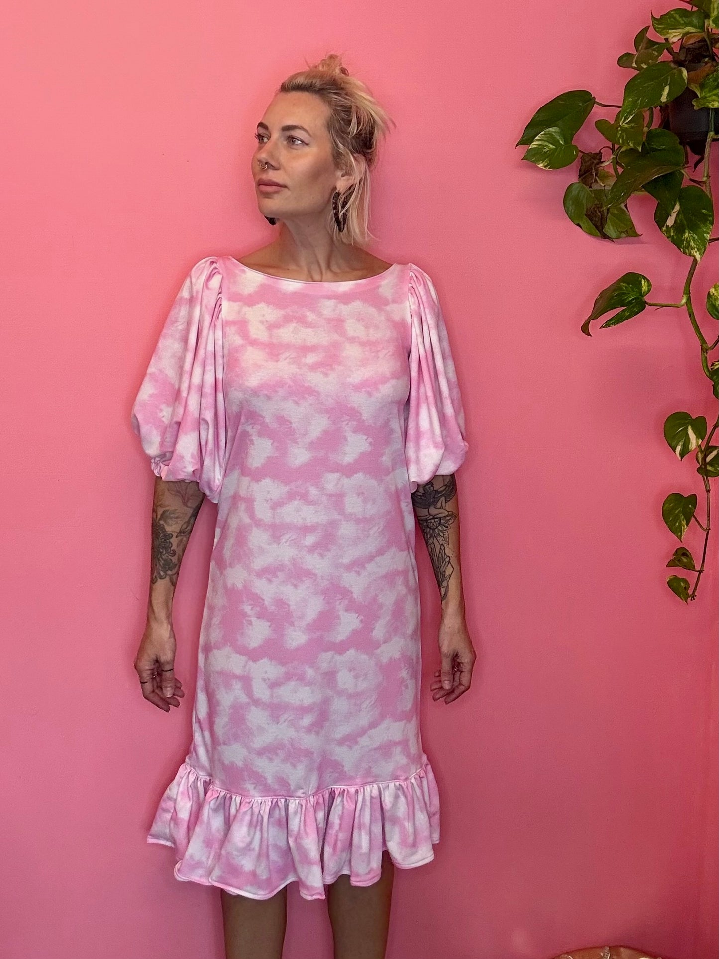 Double cloud puff dress