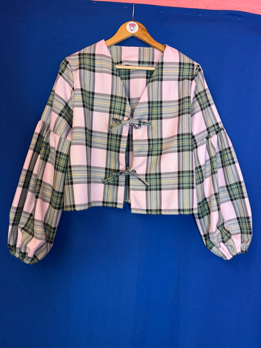 Pink tartan tie top
