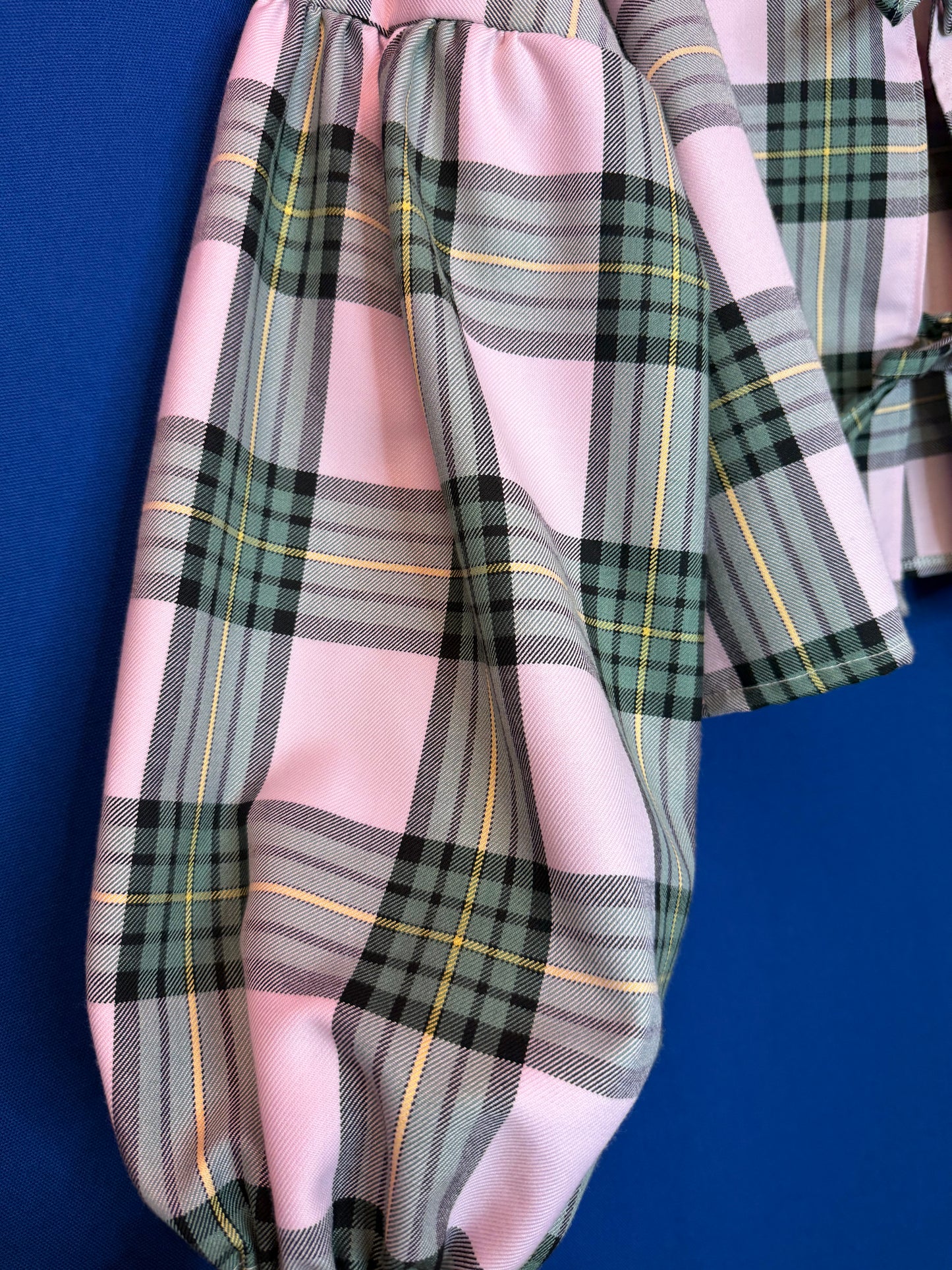 Pink tartan tie top