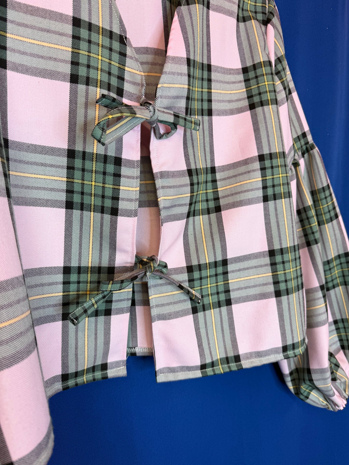 Pink tartan tie top
